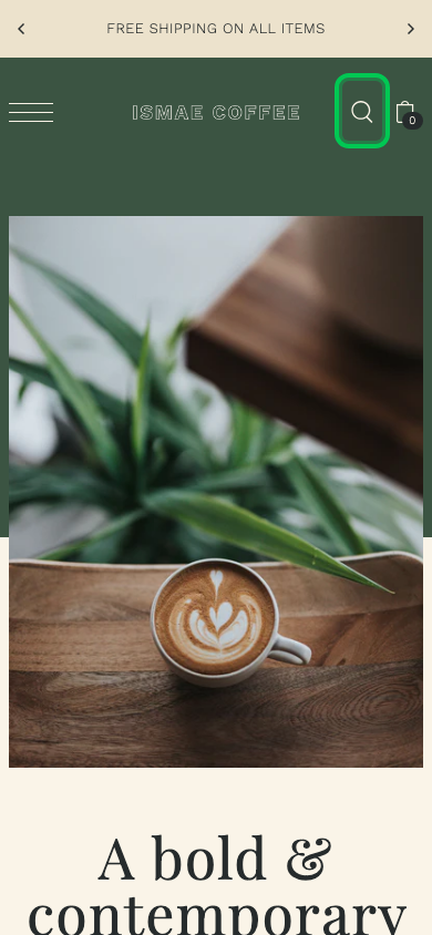 Search → panel opened — Navi+ on the Foodie Shopify theme Search → panel opened — Navi+ on the Foodie Shopify theme