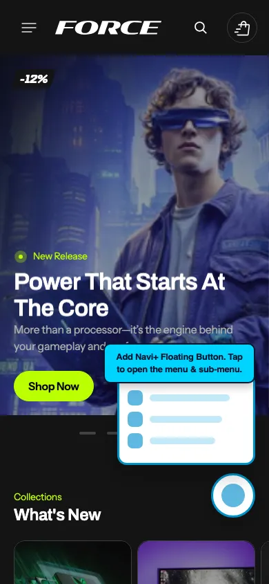 Navi+ FAB on the Force Shopify theme Navi+ FAB on the Force Shopify theme