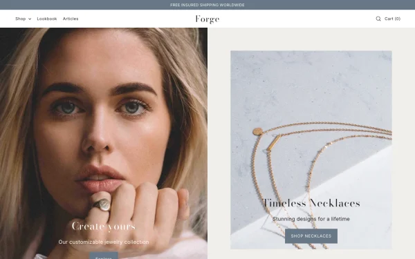 Full-page desktop screenshot of Shopify Forge theme demo store