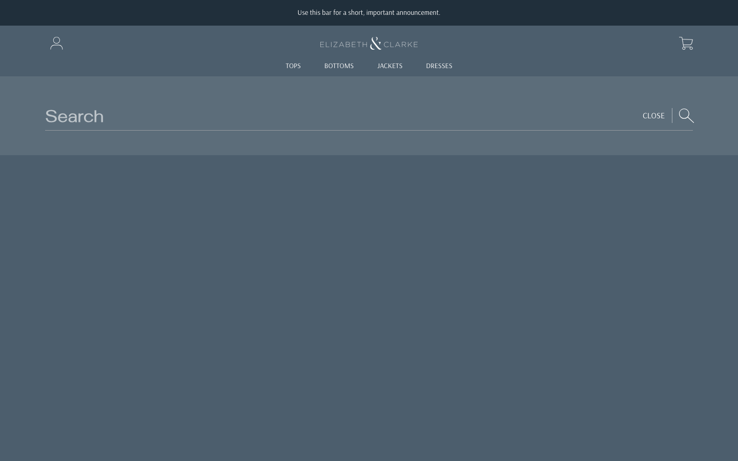 Search → panel opened — Navi+ on the Frame Shopify theme Search → panel opened — Navi+ on the Frame Shopify theme
