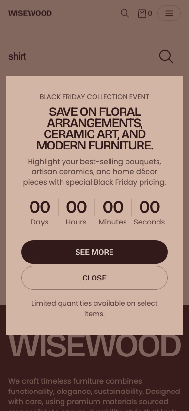 Search → panel opened — Navi+ on the Fullframe Shopify theme Search → panel opened — Navi+ on the Fullframe Shopify theme