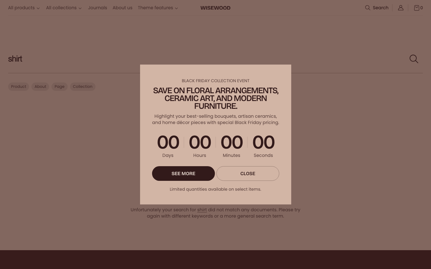 Search → panel opened — Navi+ on the Fullframe Shopify theme Search → panel opened — Navi+ on the Fullframe Shopify theme