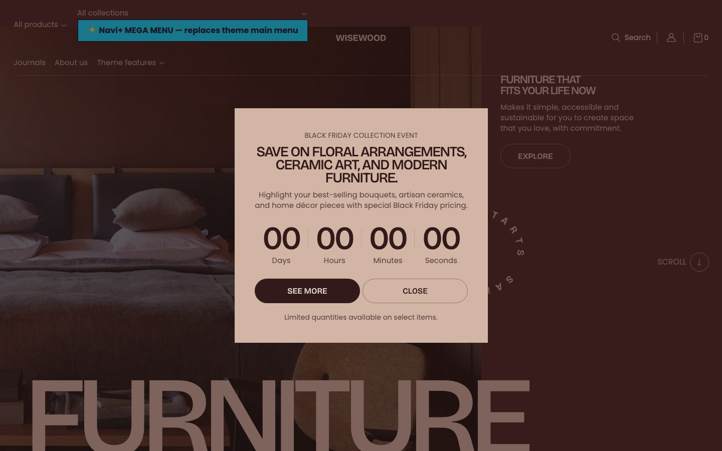 Replace main menu — Navi+ on the Fullframe Shopify theme Replace main menu — Navi+ on the Fullframe Shopify theme