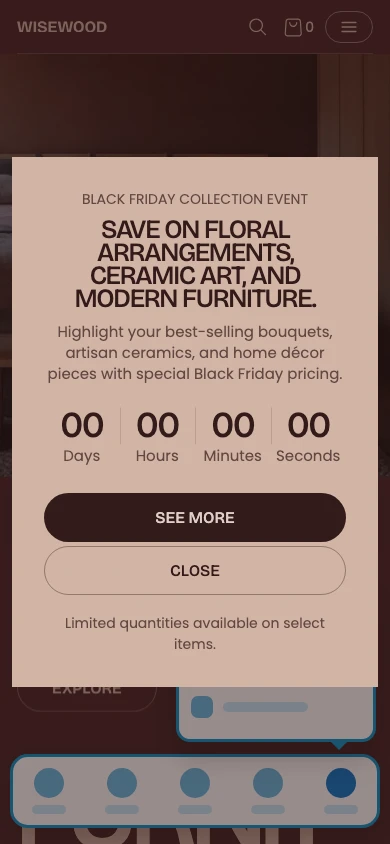 Navi+ Tab Bar on the Fullframe Shopify theme Navi+ Tab Bar on the Fullframe Shopify theme