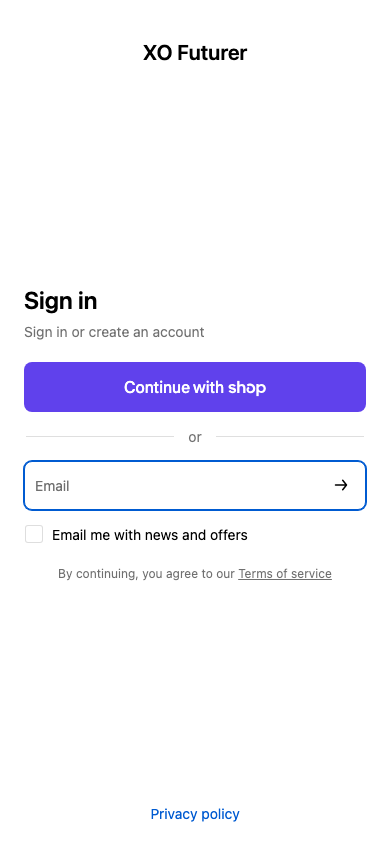 Hamburger → panel opened — Navi+ on the Futurer Shopify theme