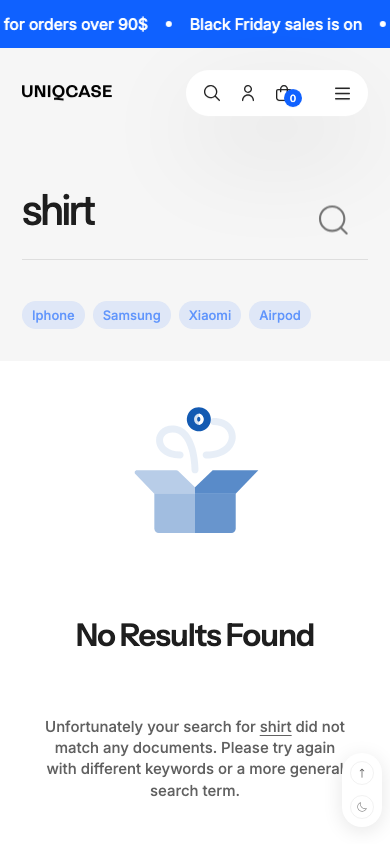 Search → panel opened — Navi+ on the Futurer Shopify theme