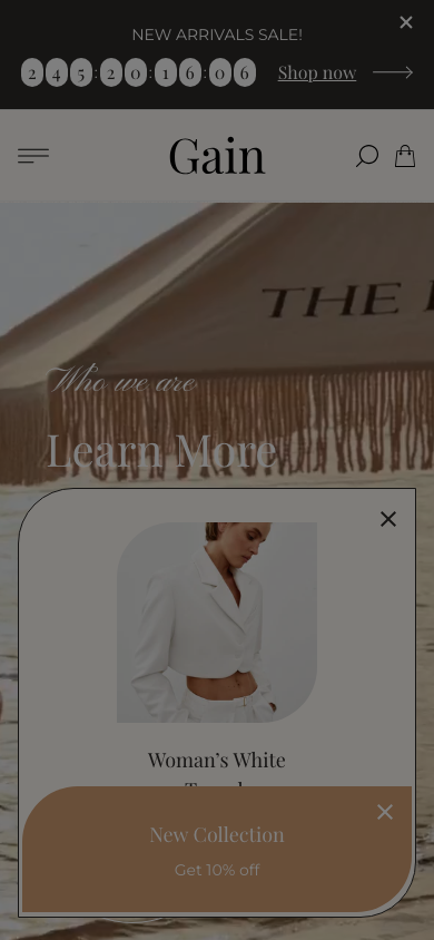 Hamburger → panel opened — Navi+ on the Gain Shopify theme Hamburger → panel opened — Navi+ on the Gain Shopify theme