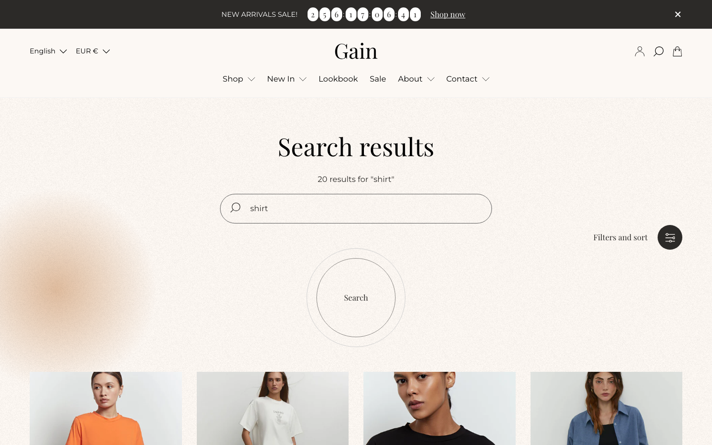 Search → panel opened — Navi+ on the Gain Shopify theme Search → panel opened — Navi+ on the Gain Shopify theme