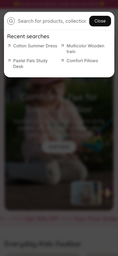 Search → panel opened — Navi+ on the Genie Shopify theme Search → panel opened — Navi+ on the Genie Shopify theme