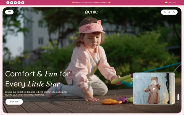 Full-page desktop screenshot of Shopify Genie theme demo store