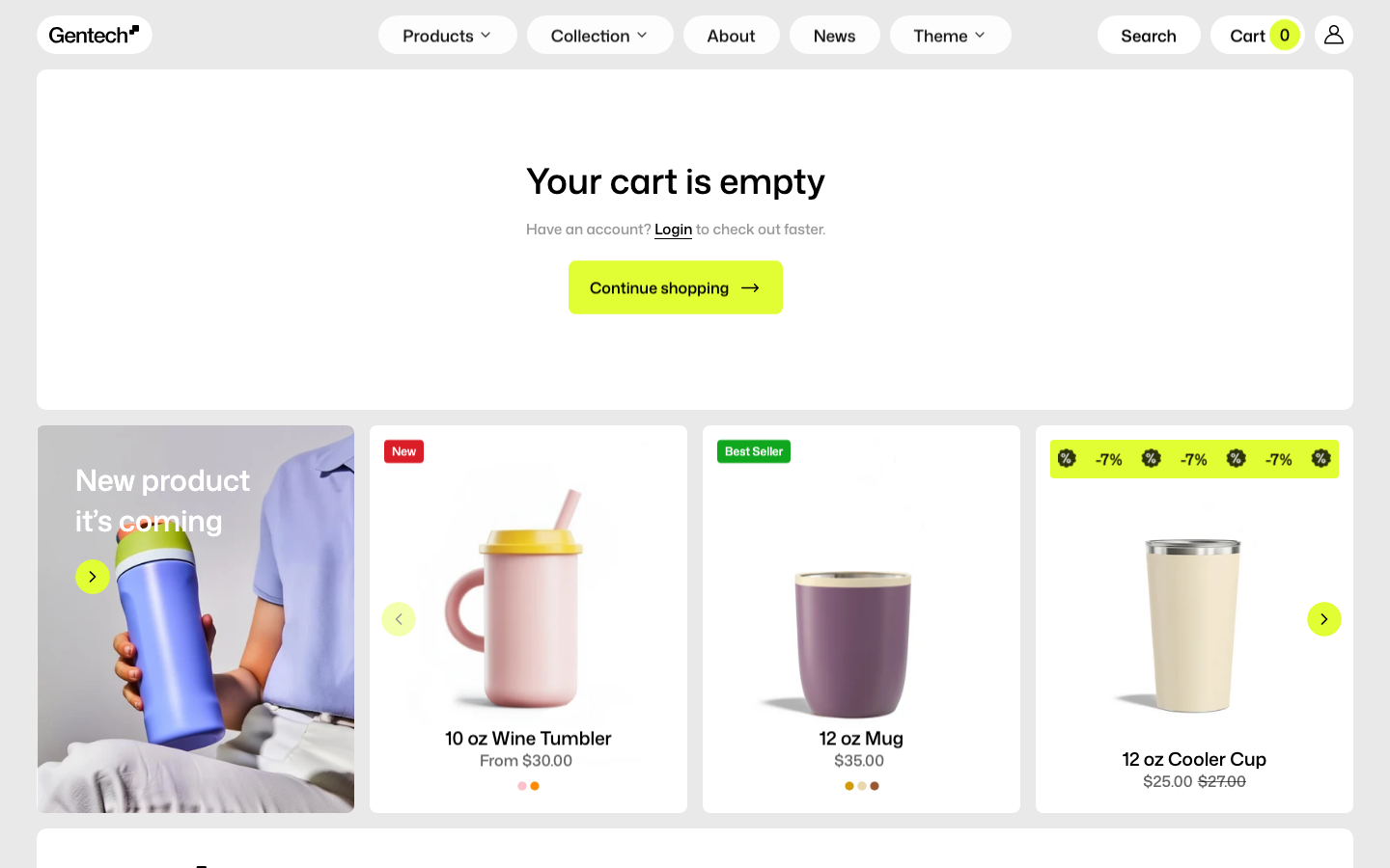 Cart → panel opened — Navi+ on the Gentech Shopify theme Cart → panel opened — Navi+ on the Gentech Shopify theme