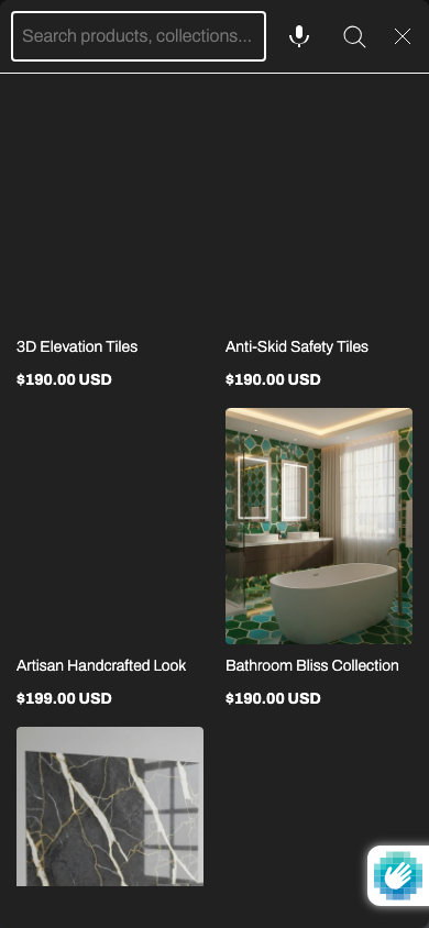 Search → panel opened — Navi+ on the Granivio Shopify theme Search → panel opened — Navi+ on the Granivio Shopify theme