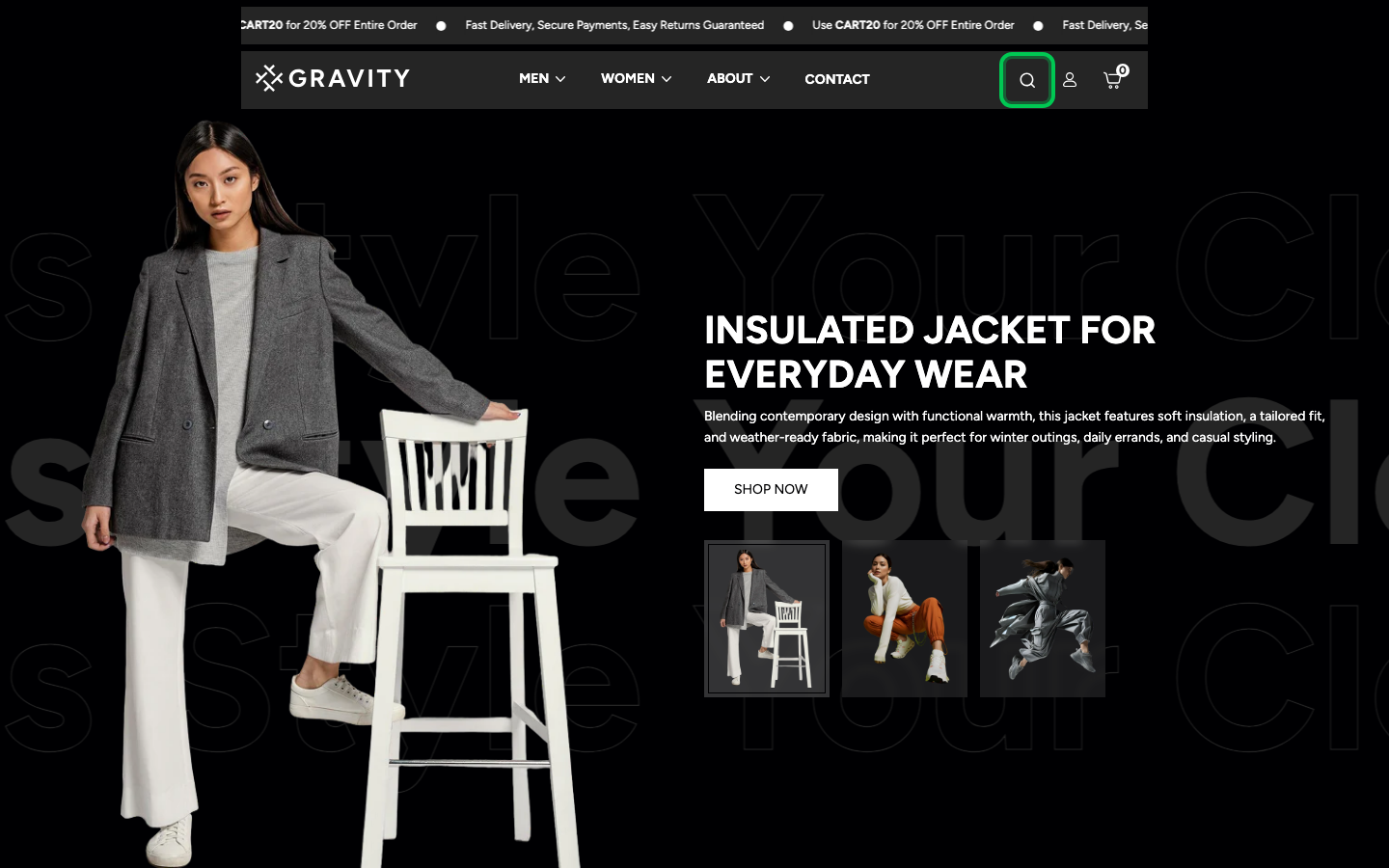 Search → panel opened — Navi+ on the Gravity Shopify theme Search → panel opened — Navi+ on the Gravity Shopify theme