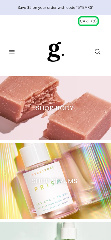 Cart → panel opened — Navi+ on the Grid Shopify theme