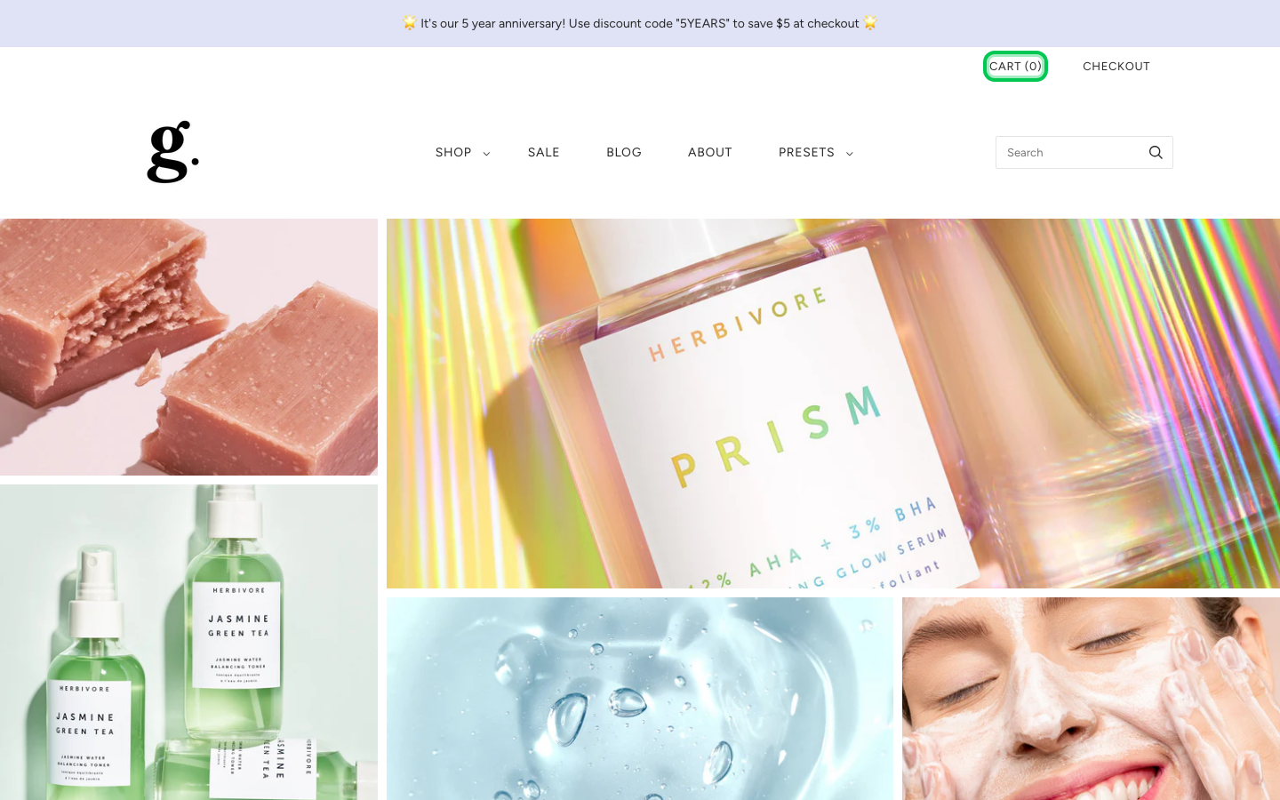 Cart → panel opened — Navi+ on the Grid Shopify theme
