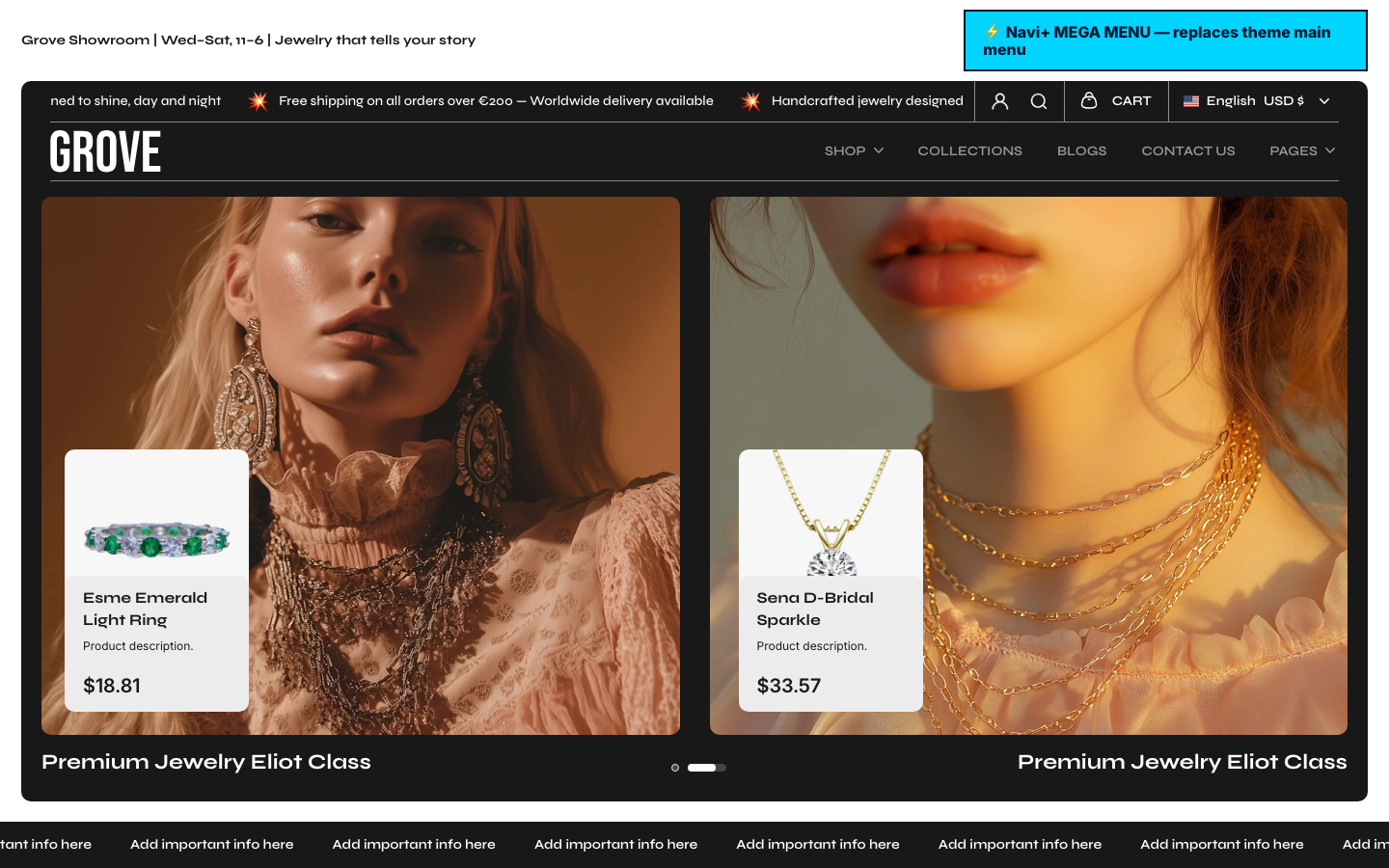 Replace main menu — Navi+ on the Grove Shopify theme Replace main menu — Navi+ on the Grove Shopify theme