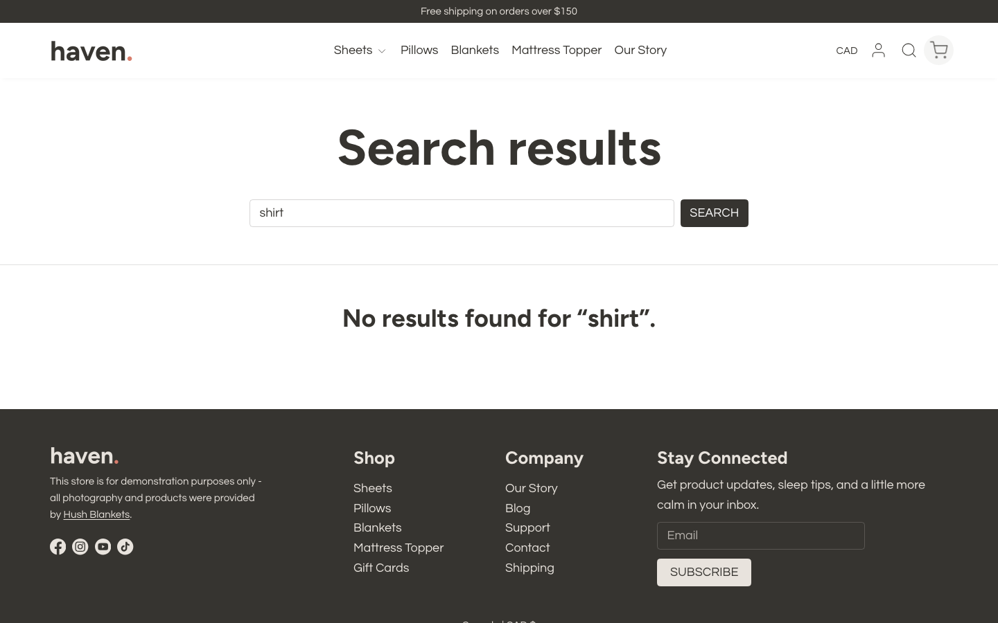 Search → panel opened — Navi+ on the Haven Shopify theme Search → panel opened — Navi+ on the Haven Shopify theme