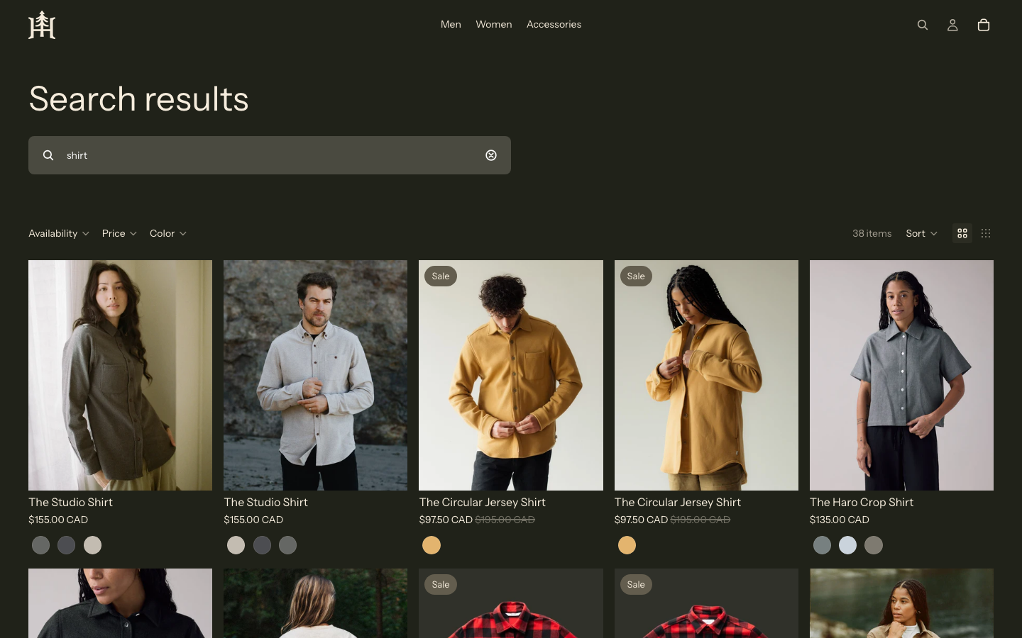 Search → panel opened — Navi+ on the Heritage Shopify theme Search → panel opened — Navi+ on the Heritage Shopify theme