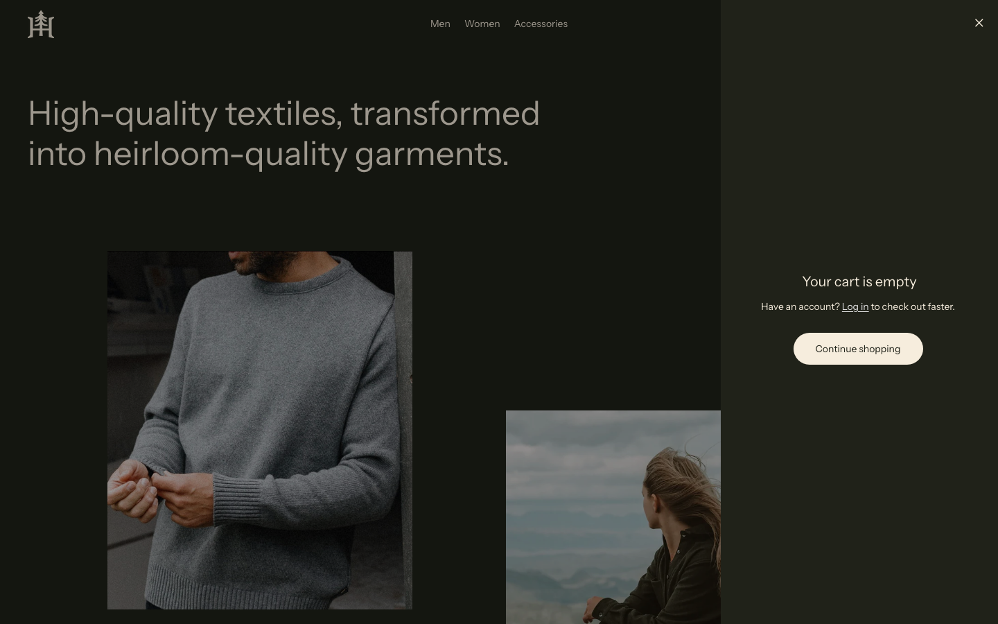 Cart → panel opened — Navi+ on the Heritage Shopify theme Cart → panel opened — Navi+ on the Heritage Shopify theme