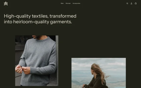 Full-page desktop screenshot of Shopify Heritage theme demo store