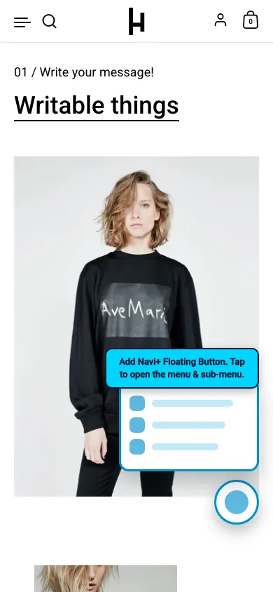 Navi+ FAB on the Highlight Shopify theme Navi+ FAB on the Highlight Shopify theme