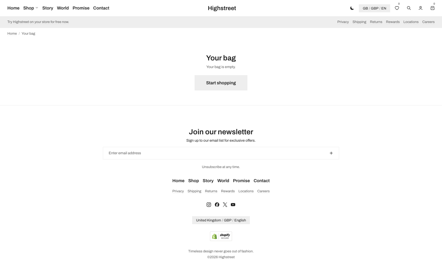Cart → panel opened — Navi+ on the Highstreet Shopify theme Cart → panel opened — Navi+ on the Highstreet Shopify theme