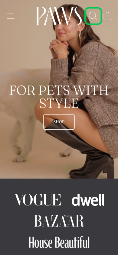 Search → panel opened — Navi+ on the Honey Shopify theme