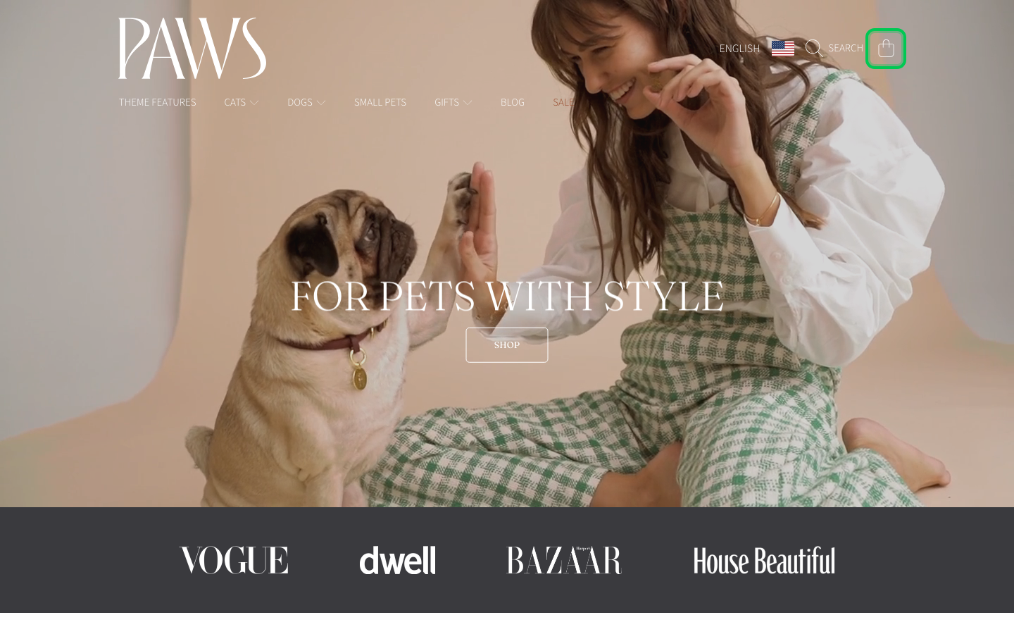 Cart → panel opened — Navi+ on the Honey Shopify theme