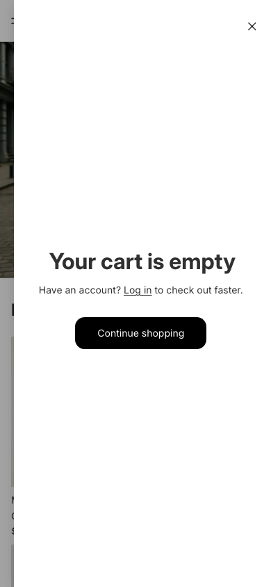 Cart → panel opened — Navi+ on the Horizon Shopify theme