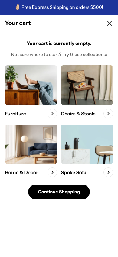 Cart → panel opened — Navi+ on the Hyper Shopify theme