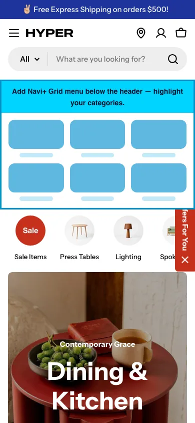 Navi+ Grid Menu on the Hyper Shopify theme Navi+ Grid Menu on the Hyper Shopify theme