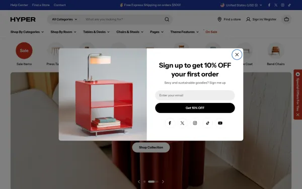 Navi+ menus on the Hyper Shopify theme — desktop preview