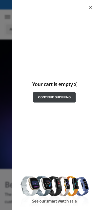 Cart → panel opened — Navi+ on the Ignite Shopify theme