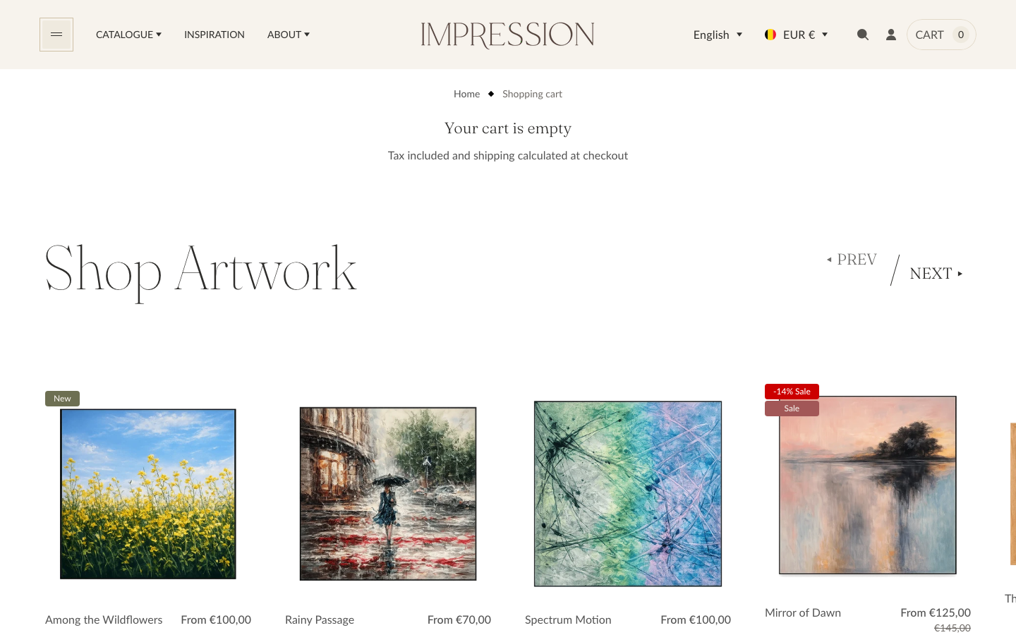 Cart → panel opened — Navi+ on the Impression Shopify theme Cart → panel opened — Navi+ on the Impression Shopify theme