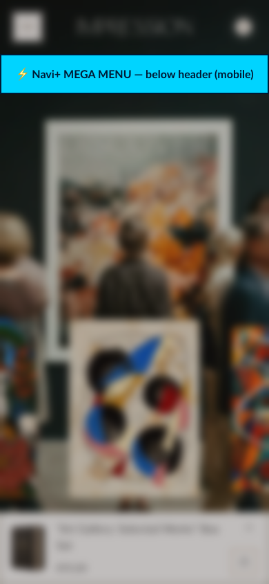 Menu inserted below header — Navi+ on the Impression Shopify theme Menu inserted below header — Navi+ on the Impression Shopify theme