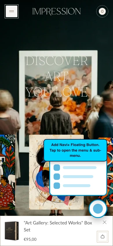 Navi+ FAB on the Impression Shopify theme Navi+ FAB on the Impression Shopify theme