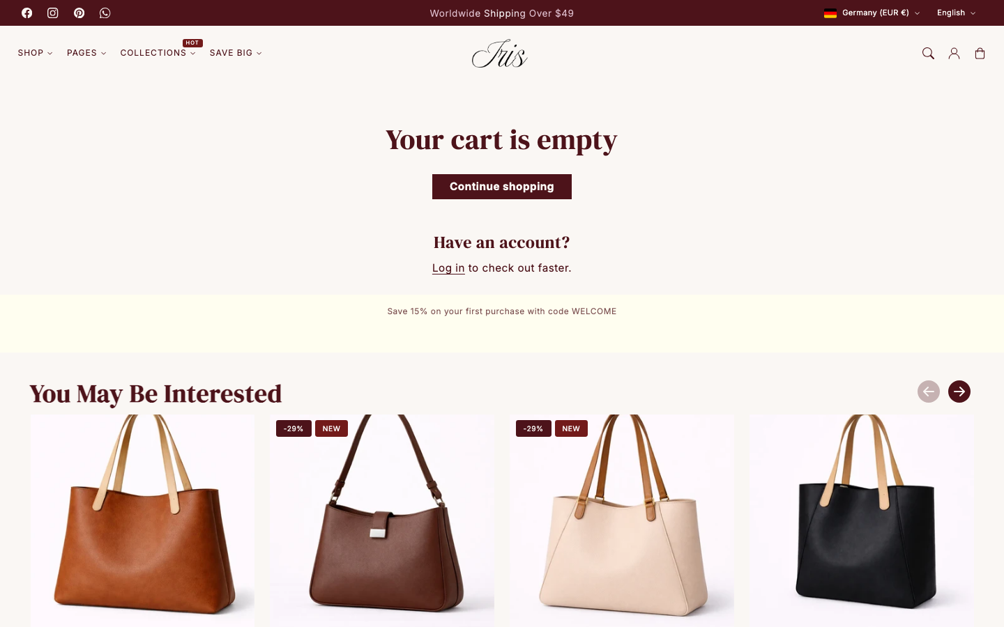 Cart → panel opened — Navi+ on the Iris Shopify theme Cart → panel opened — Navi+ on the Iris Shopify theme