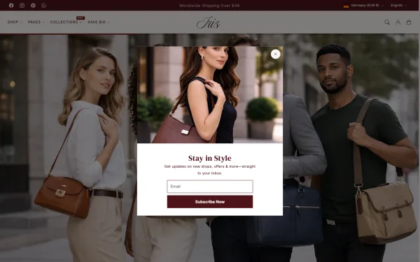 Full-page desktop screenshot of Shopify Iris theme demo store