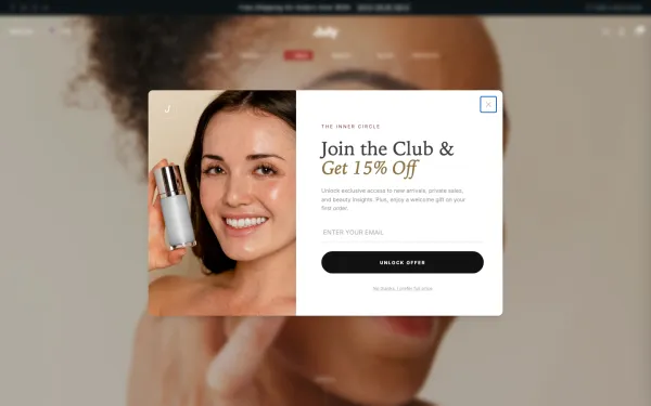 Navi+ menus on the July Shopify theme — desktop preview