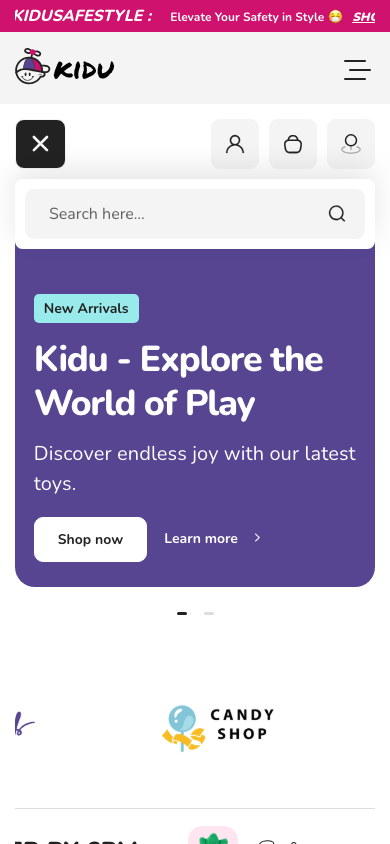 Search → panel opened — Navi+ on the Kidu Shopify theme Search → panel opened — Navi+ on the Kidu Shopify theme