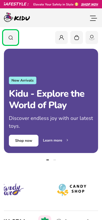 Search → panel opened — Navi+ on the Kidu Shopify theme Search → panel opened — Navi+ on the Kidu Shopify theme
