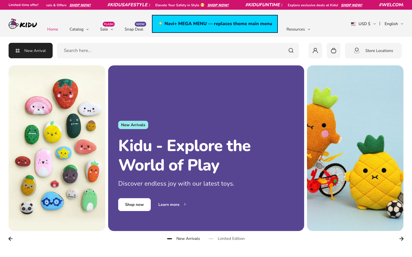 Replace main menu — Navi+ on the Kidu Shopify theme Replace main menu — Navi+ on the Kidu Shopify theme