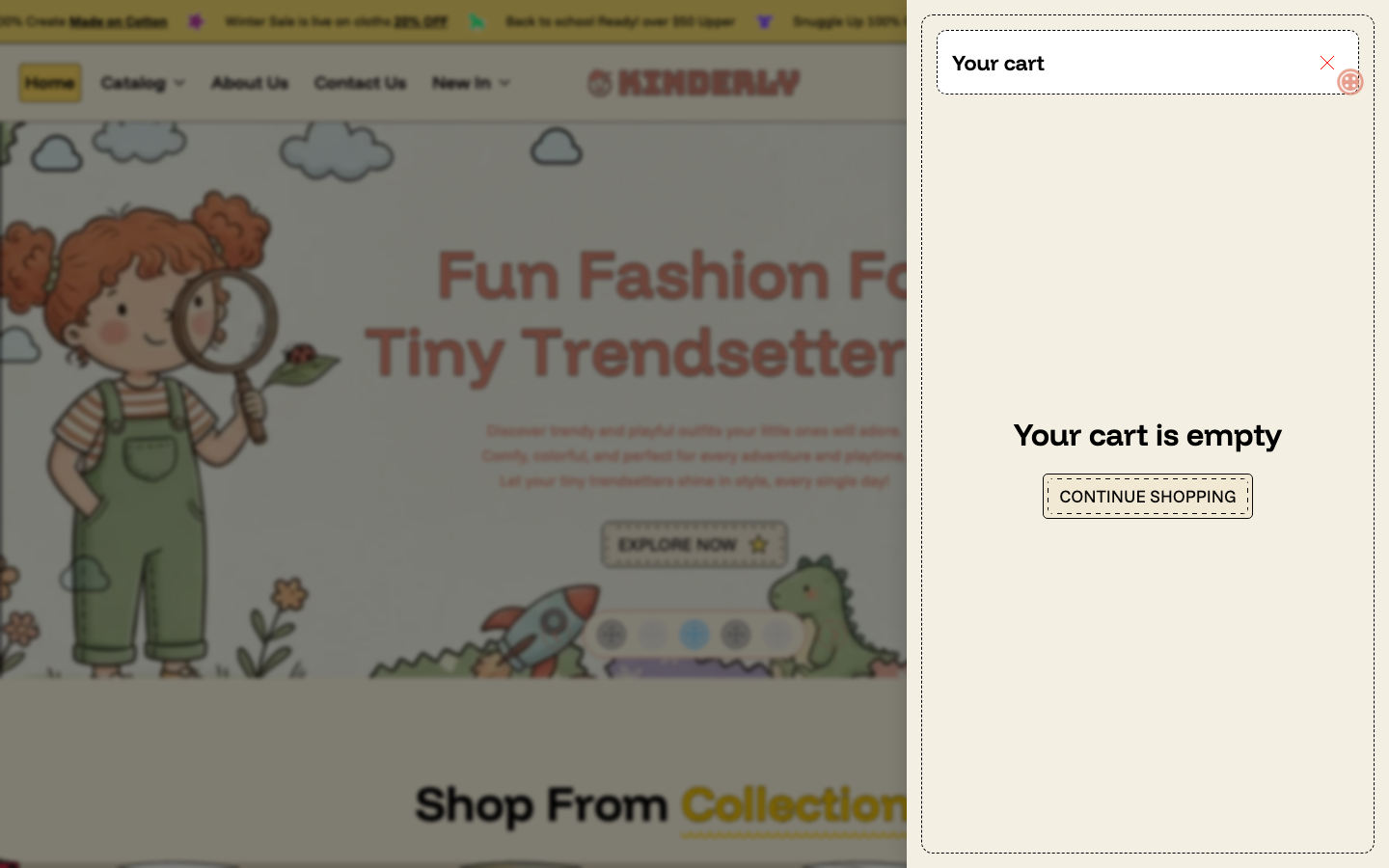 Cart → panel opened — Navi+ on the Kinderly Shopify theme Cart → panel opened — Navi+ on the Kinderly Shopify theme