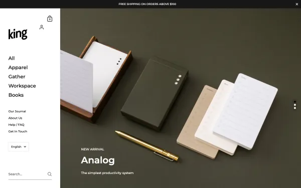 Navi+ menus on the Kingdom Shopify theme — desktop preview