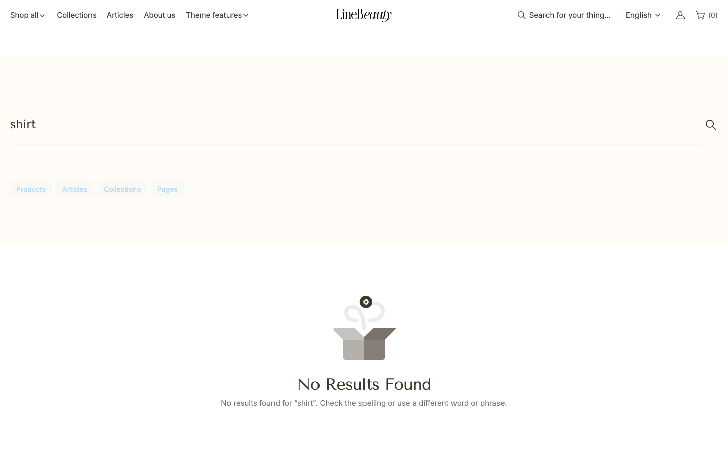 Search → panel opened — Navi+ on the Line Shopify theme Search → panel opened — Navi+ on the Line Shopify theme