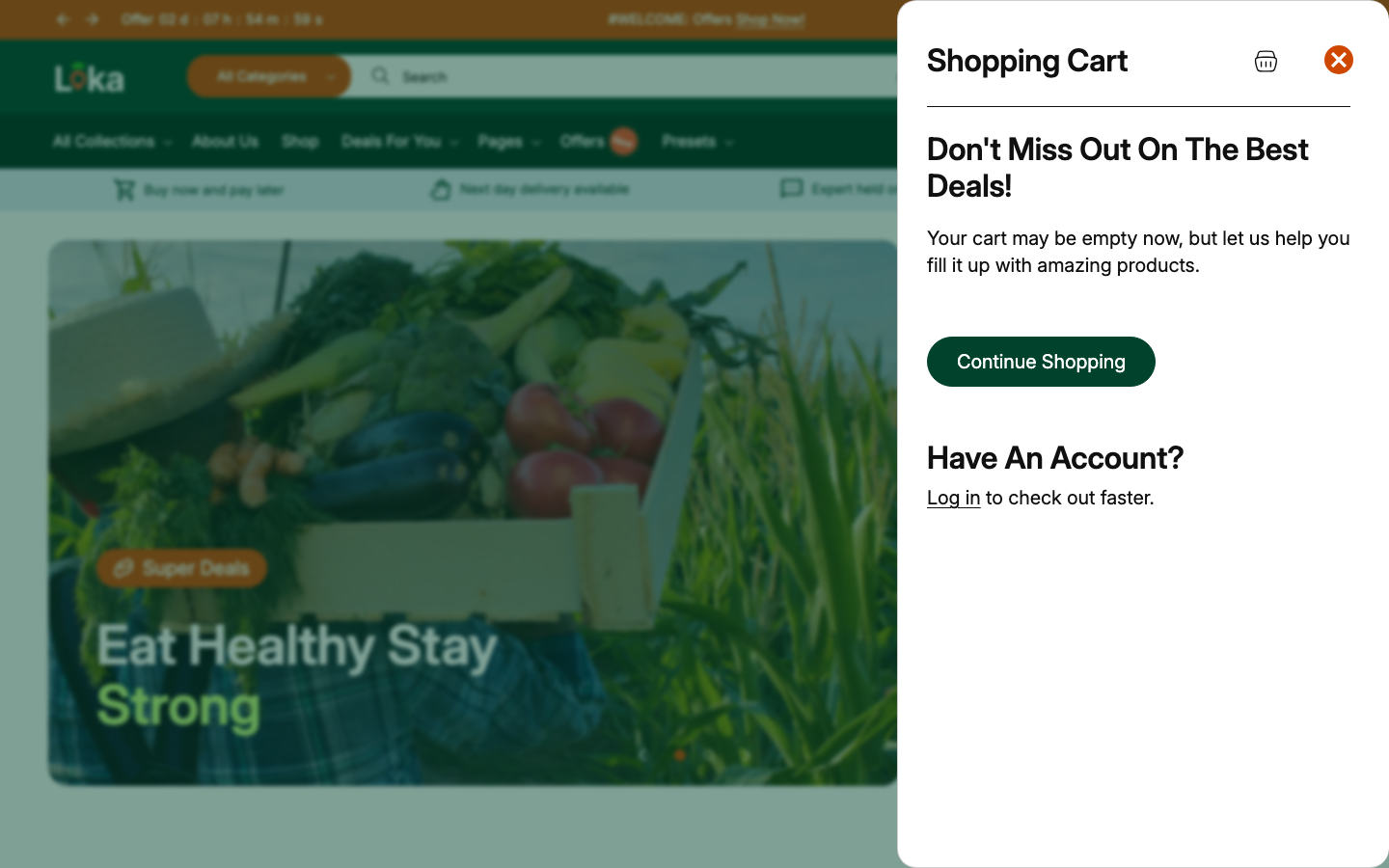 Cart → panel opened — Navi+ on the Loka Shopify theme Cart → panel opened — Navi+ on the Loka Shopify theme