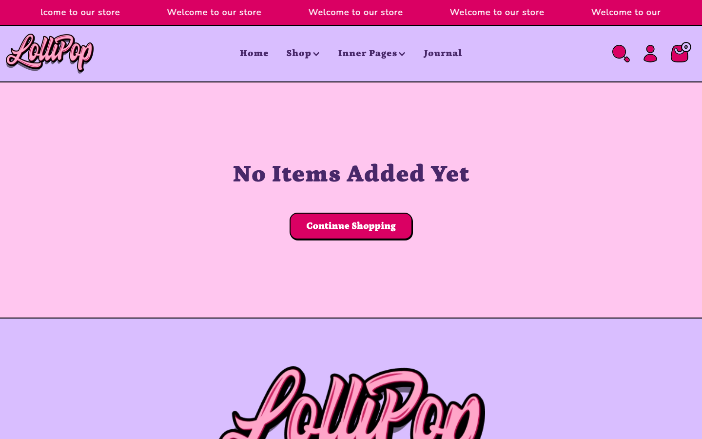 Cart → panel opened — Navi+ on the Lollipop Shopify theme