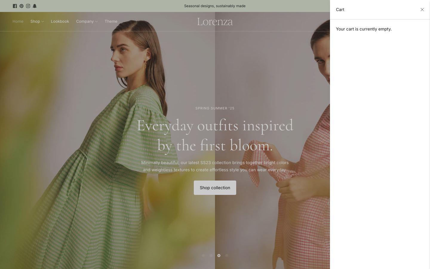 Cart → panel opened — Navi+ on the Lorenza Shopify theme Cart → panel opened — Navi+ on the Lorenza Shopify theme