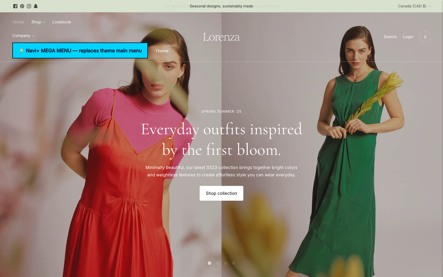 Replace main menu — Navi+ on the Lorenza Shopify theme Replace main menu — Navi+ on the Lorenza Shopify theme