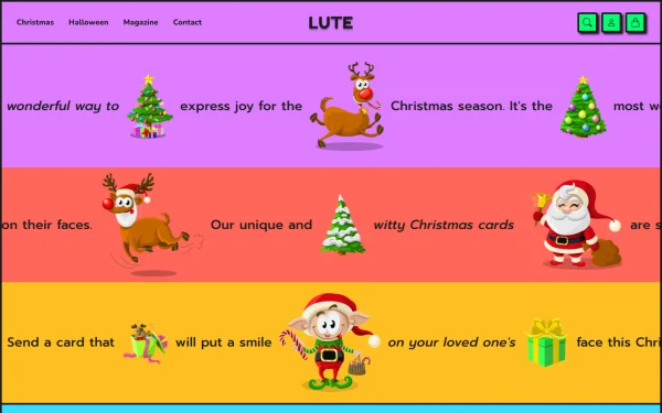 Full-page desktop screenshot of Shopify Lute theme demo store